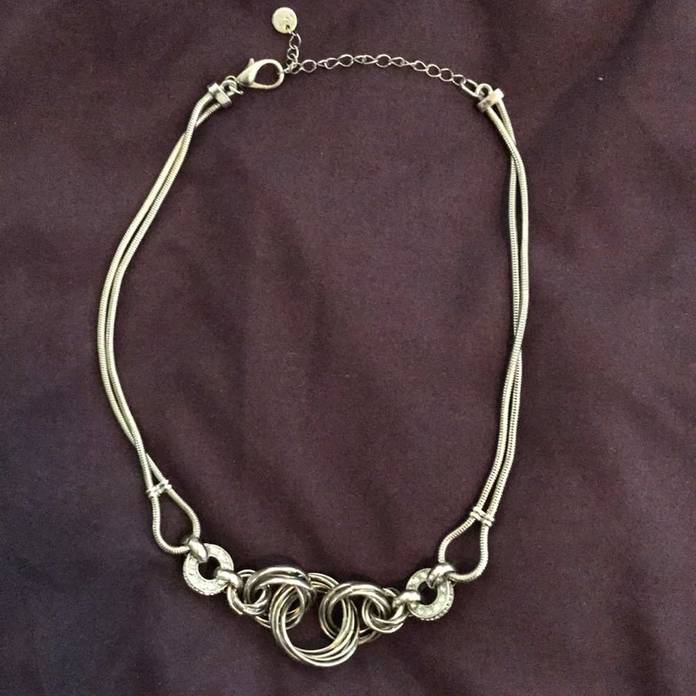 Silver and rhinestone Loft necklace